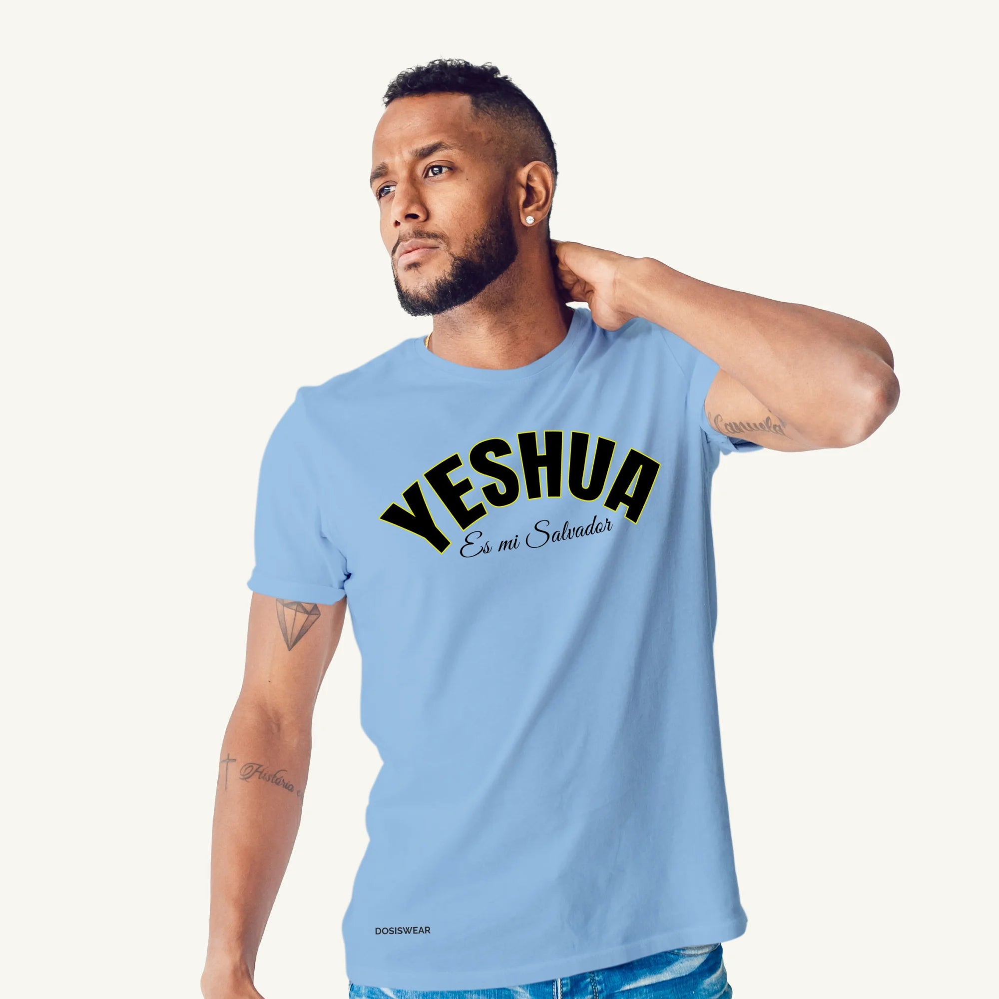 Camiseta Yeshua Es mi Salvador | Azul Cielo