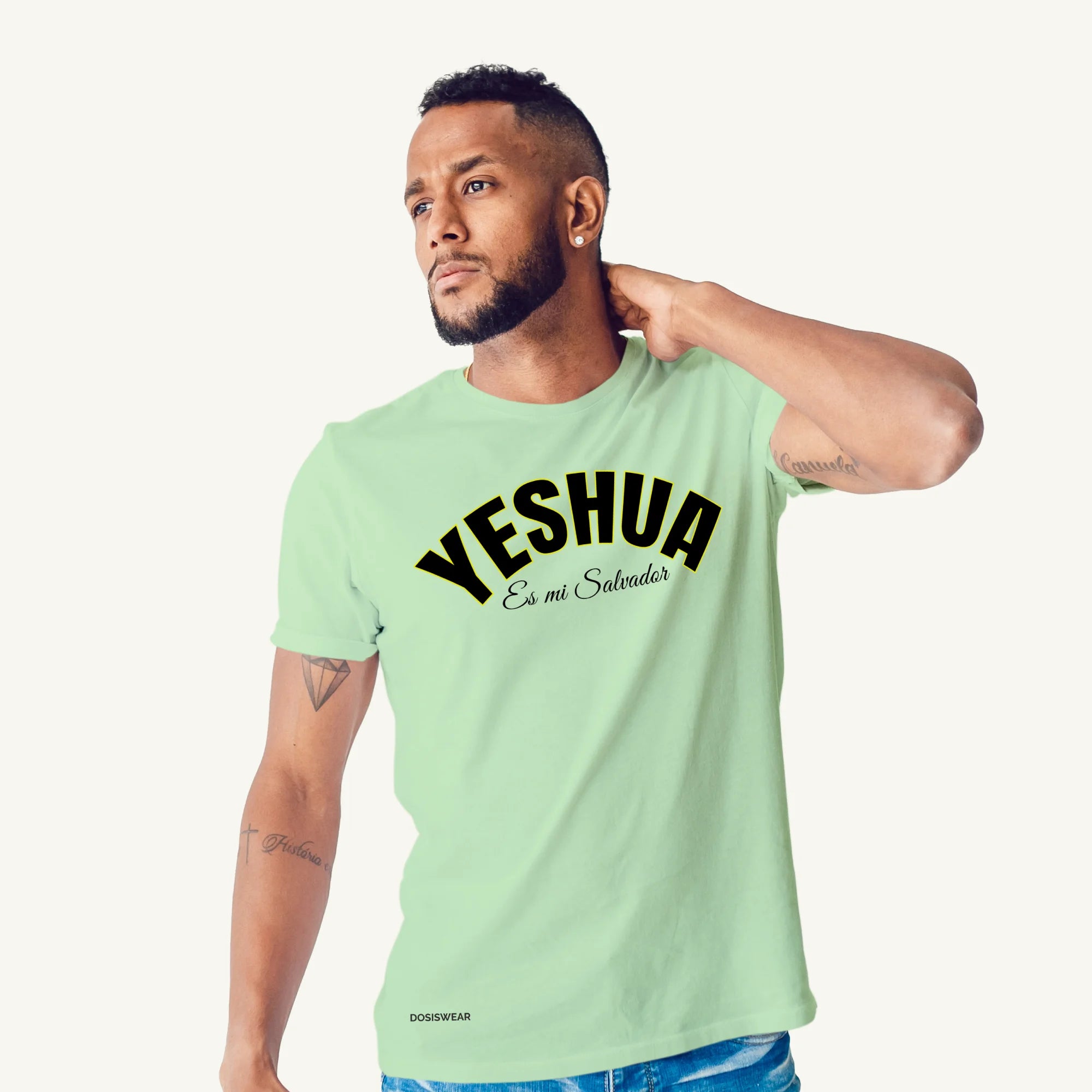 Camiseta Yeshua Es mi Salvador | Verde Pistacho
