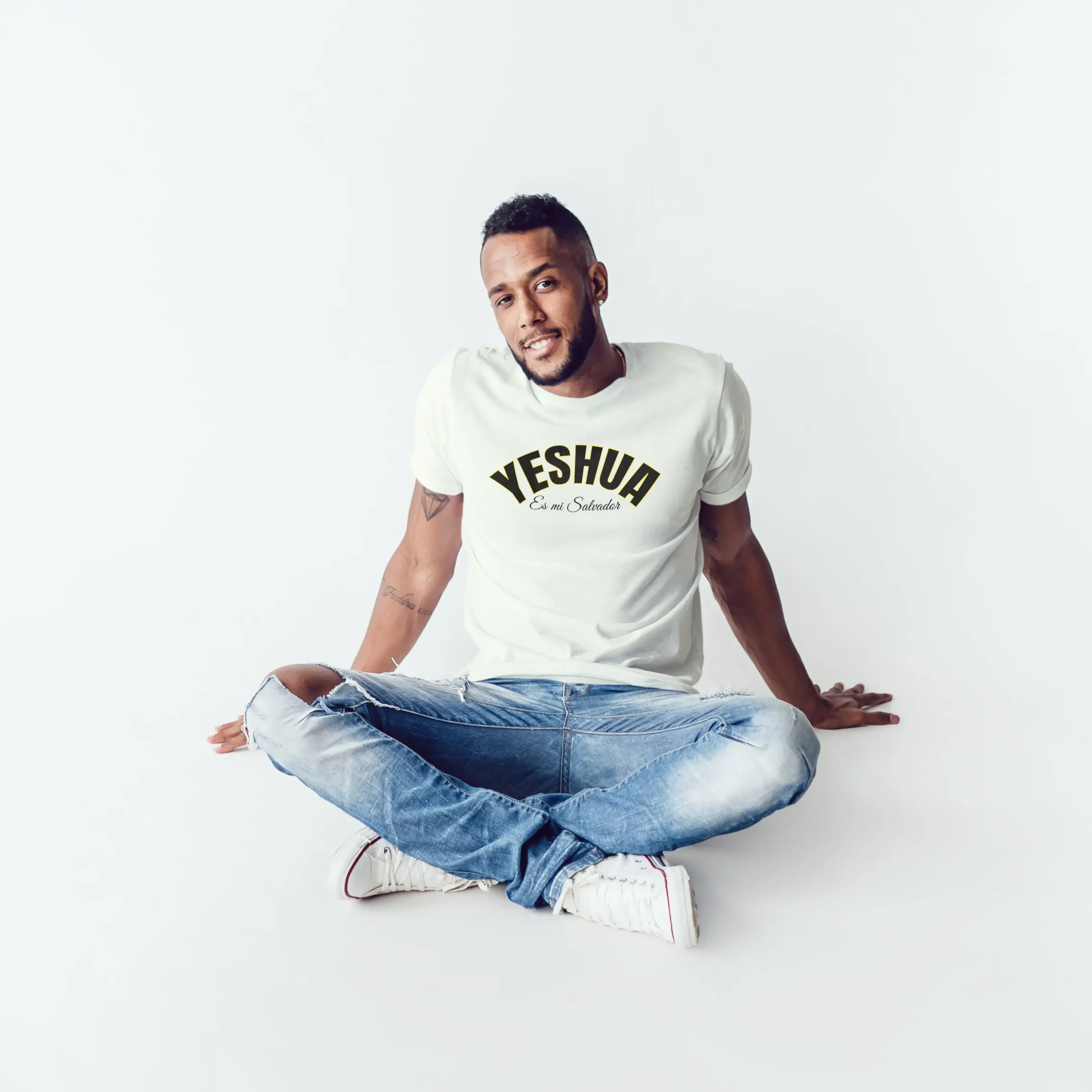 camiseta cristiana marfil yeshua hombre & mujer | algodón peruano. camiseta cristiana marfil yeshua hombre & mujer | algodón peruano.